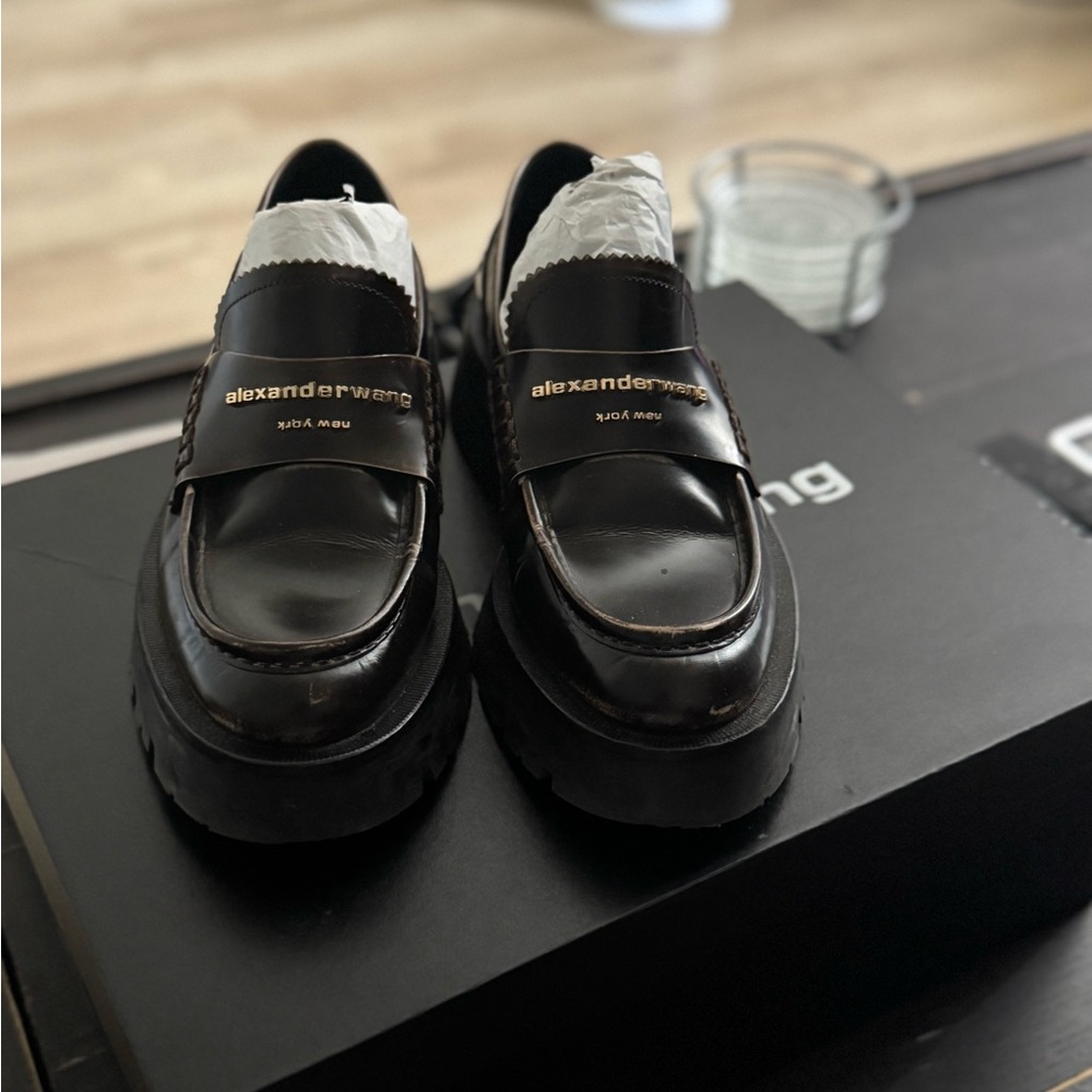 Alexander Wang Dark Brown Leather Slip-Ons